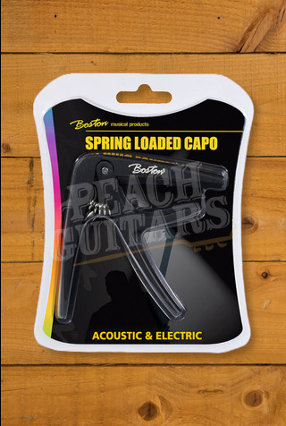 Boston Spring Loaded Capo | Acoustic & Electric Guitar - Black