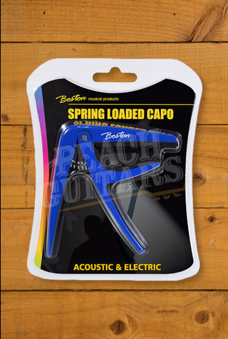 Boston Spring Loaded Capo | Acoustic & Electric Guitar - Blue
