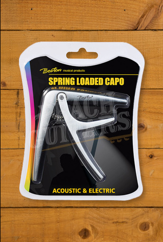 Boston Spring Loaded Capo | Acoustic & Electric Guitar - Titanium