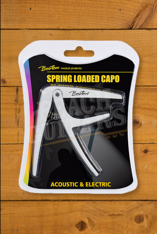 Boston Spring Loaded Capo | Acoustic & Electric Guitar - White