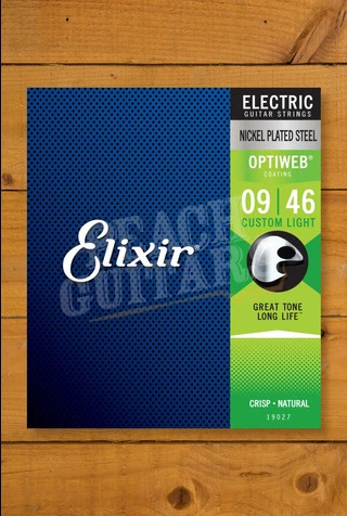 Elixir Optiweb Coated Nickel Plated Steel Electric Guitar Strings - 9-46