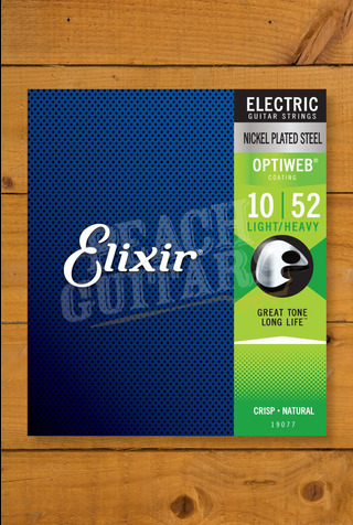 Elixir Electric Guitar Strings | Nickel Plated Steel - Optiweb Coating - 10-52 - Light/Heavy