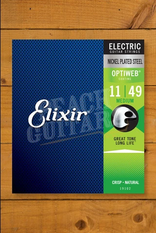 Elixir Optiweb Coated Nickel Plated Steel Electric Guitar Strings - 11-49