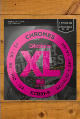 D'Addario Bass Strings | Chromes - Light - 45-132 - Long Scale - 5-String