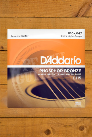 D'Addario Acoustic Strings | Phosphor Bronze - Extra Light - 10-47