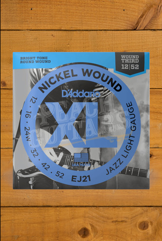 D'Addario Electric Strings | Nickel Wound - Jazz Light - Wound Third - 12-52