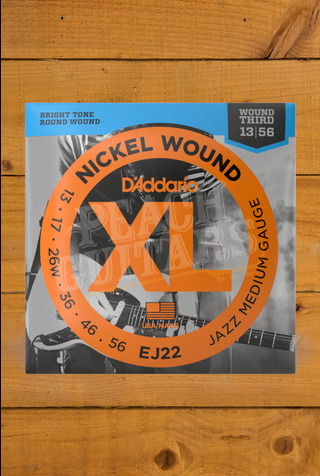 D'Addario Electric Strings | Nickel Wound - Jazz Medium - Wound Third - 13-56