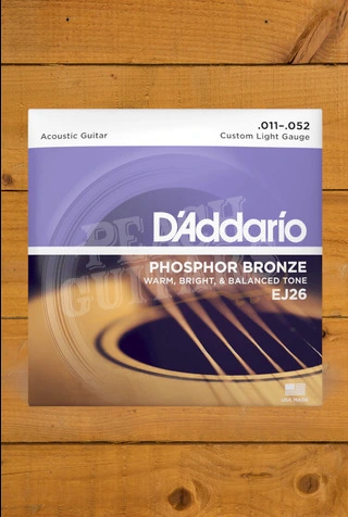 D'Addario EJ26 Phosphor Bronze Acoustic Guitar Strings - 11-52