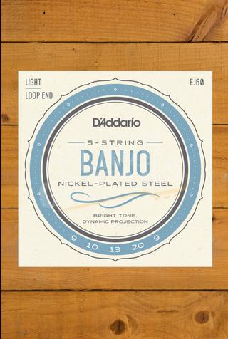 D'Addario Banjo Strings | Nickel-Plated Steel - Light - 9-20 - 5-String