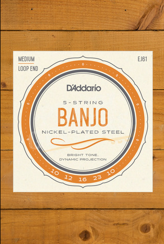 D'Addario Banjo Strings | Nickel-Plated Steel - Medium - 10-23 - 5-String