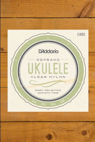 D'Addario EJ65S Clear Nylon Soprano Ukulele Strings - 24-28