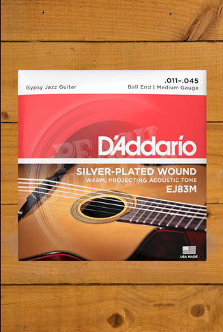 D'Addario Gypsy Jazz Strings | Silver-Plated Wound - Medium - 11-45