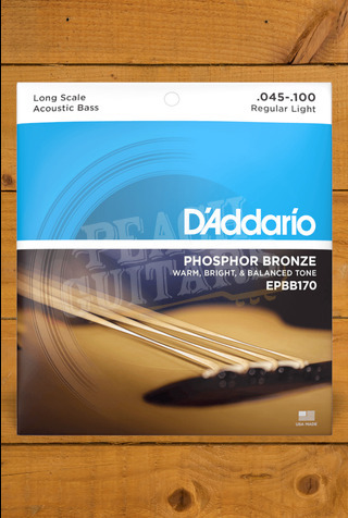 D'Addario Acoustic Bass Strings | Phosphor Bronze - Light - 45-100 - Long Scale