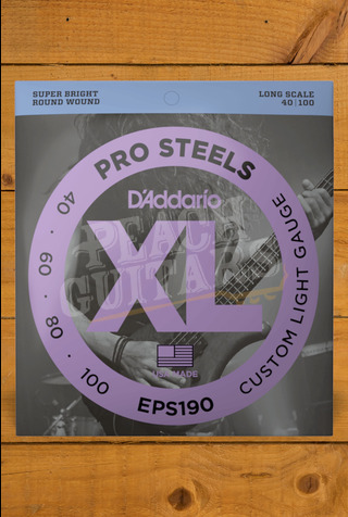 D'Addario Bass Strings | Pro Steels - Custom Light - 40-100 - Long Scale