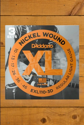 D'Addario EXL110 Nickel Wound Electric Guitar Strings - 10-46 - 3-Pack