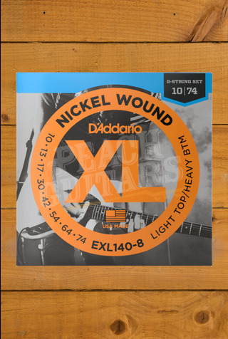 D'Addario Electric Strings | Nickel Wound - Light Top/Heavy Bottom - 10-74 - 8-String