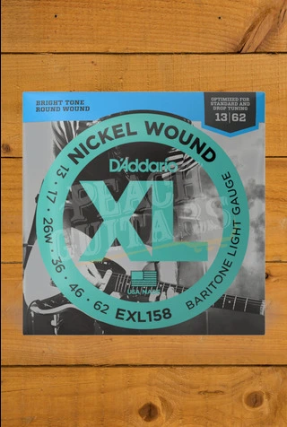 D'Addario EXL158 Nickel Wound Baritone Electric Guitar Strings - 13-62