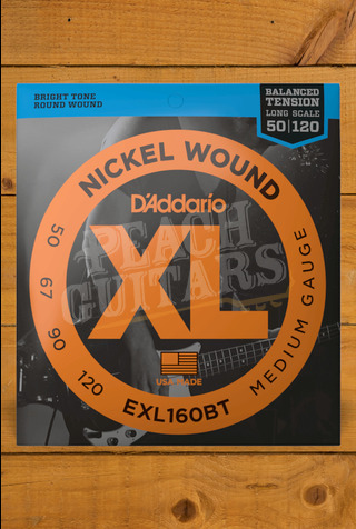 D'Addario Bass Strings | Nickel Wound - Medium - 50-120 - Long Scale - Balanced Tension