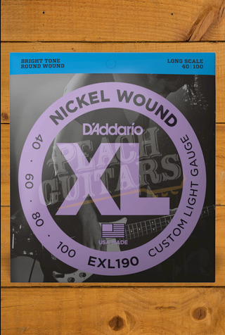 D'Addario Bass Strings | Nickel Wound - Custom Light - 40-100 - Long Scale