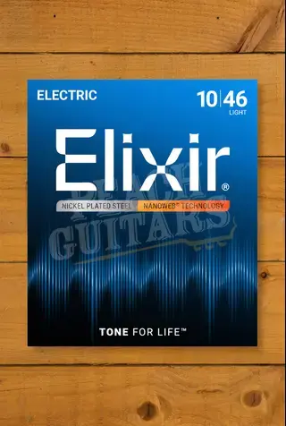 Elixir Nanoweb Coated Nickel Plated Steel Electric Guitar Strings - 10-46