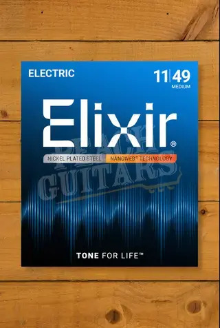 Elixir Nanoweb Coated Nickel Plated Steel Electric Guitar Strings - 11-49
