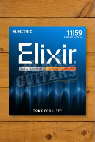 Elixir Nanoweb Coated Nickel Plated Steel 7-String Electric Guitar Strings - 11-59