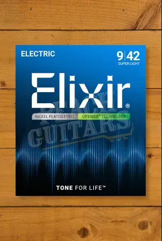 Elixir Optiweb Coated Nickel Plated Steel Electric Guitar Strings - 9-42