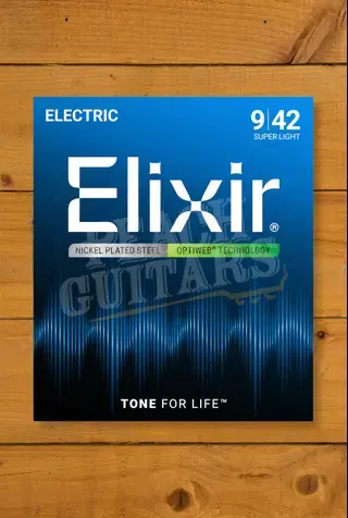Elixir Optiweb Coated Nickel Plated Steel Electric Guitar Strings - 9-42