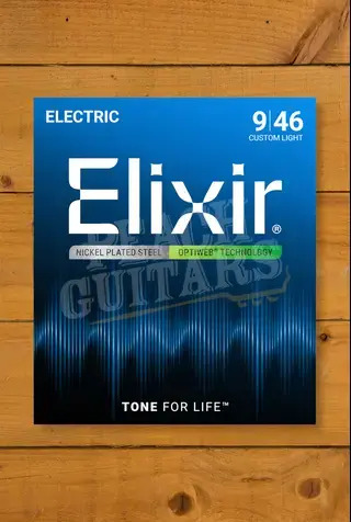 Elixir Optiweb Coated Nickel Plated Steel Electric Guitar Strings - 9-46