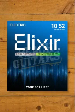 Elixir Optiweb Coated Nickel Plated Steel Electric Guitar Strings - 10-52