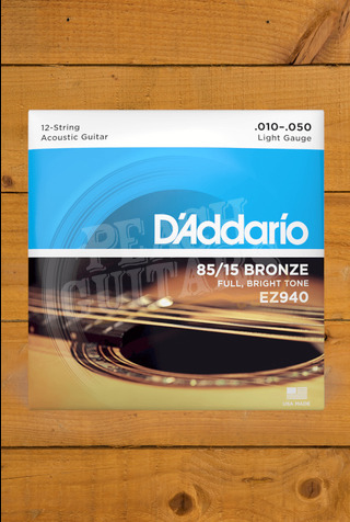 D'Addario Acoustic Strings | 85/15 Bronze - Light - 10-50 - 12-String