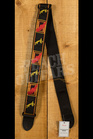 Fender Accessories | Monogrammed Strap - Black/Yellow/Brown - 2"