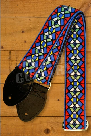 Souldier Classic Guitar Strap - Stained Glass - Red/Blue