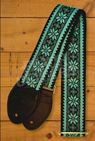 Souldier Classic Guitar Strap - Poinsettia - Turquoise