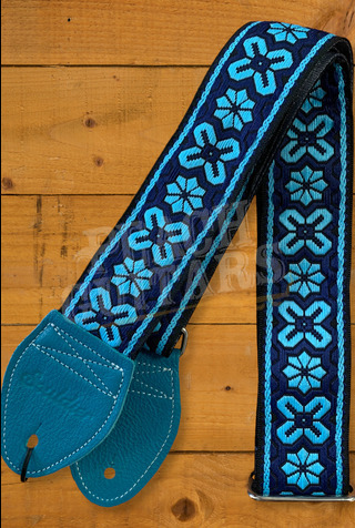Souldier Classic Guitar Straps | Greenwich - Navy w/Turquoise Ends