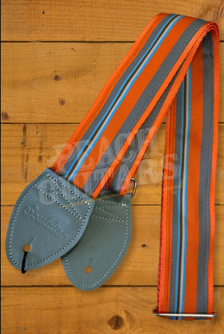 Souldier Classic Guitar Straps | Barstow - Grey/Orange w/Grey Ends