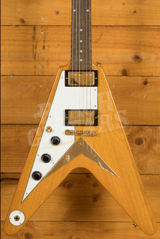 Epiphone Inspired By Gibson Custom 1958 Korina Flying V | Aged Natural - White Pickguard *Left-Handed*