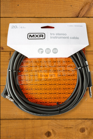 MXR DCIST20R | 20' TRS Stereo Instrument Cable - Angled/Straight