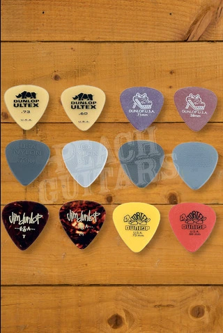 Dunlop Guitar Pick Variety Pack - Light & Medium Gauges - 12-Pack