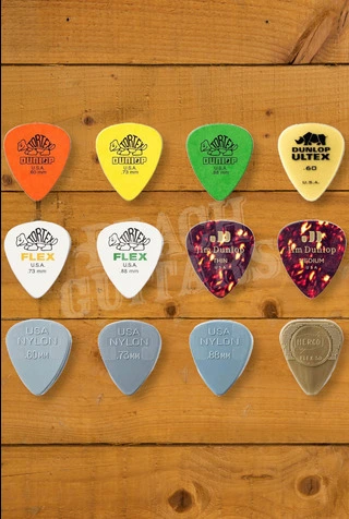 Dunlop Acoustic Pick Variety Pack - Mixed Gauges - 12-Pack