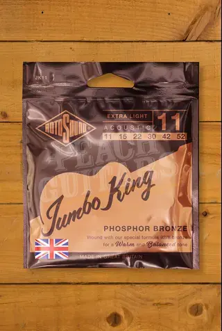 Rotosound JK11 Jumbo King - Phosphor Bronze Acoustic Guitar Strings - Extra Light - 11-52