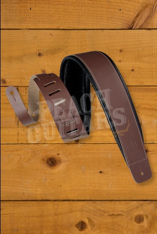 Levy's Larsen Leather Deluxe Series Guitar Strap - Brown - 3"
