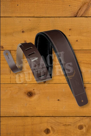 Levy's Larsen Leather Deluxe Series Guitar Strap - Dark Brown - 3"