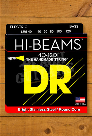 DR HI-BEAM - Stainless Steel Bass Strings | 5-String Light 40-120