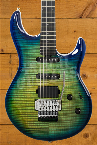 Music Man Steve Lukather BFR Collection | Luke 4 HSS Floyd Rose - Green Tide