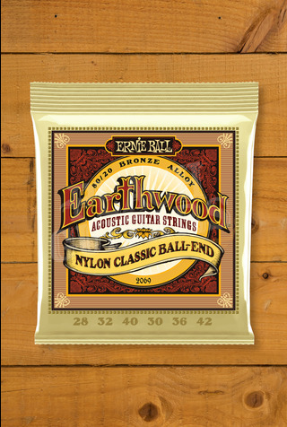 Ernie Ball Classical Strings | Earthwood 80/20 Nylon Classic Ball End