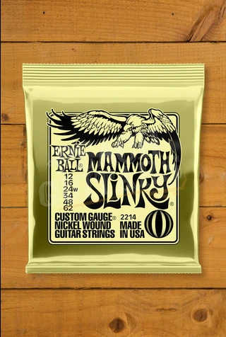 Ernie Ball Mammoth Slinky Nickel Wound Electric Guitar Strings - 12-62