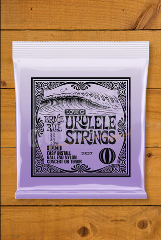 Ernie Ball Ukulele Strings | Concert Or Tenor - Low G - Ball End Black Nylon 30W-28