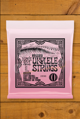 Ernie Ball Ukulele Strings | Concert Or Tenor - Low G - Ball End Clear Nylon 30W-28