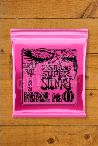 Ernie Ball Super Slinky Nickel Wound 7-String Electric Guitar Strings - 9-52